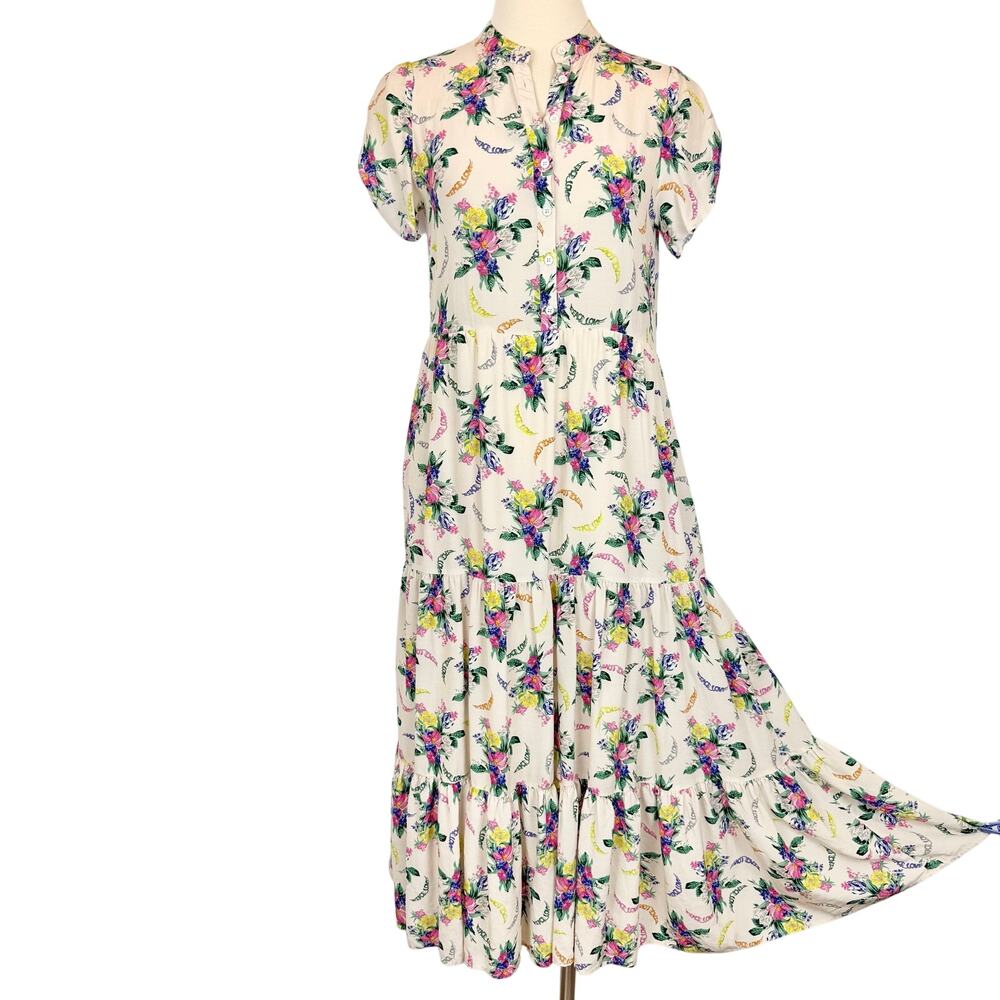 Zadig and Voltaire Razy Floral Midi Dress in Soft Bouquet XS